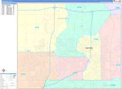 Sioux Falls Wall Map Color Cast Style 2025